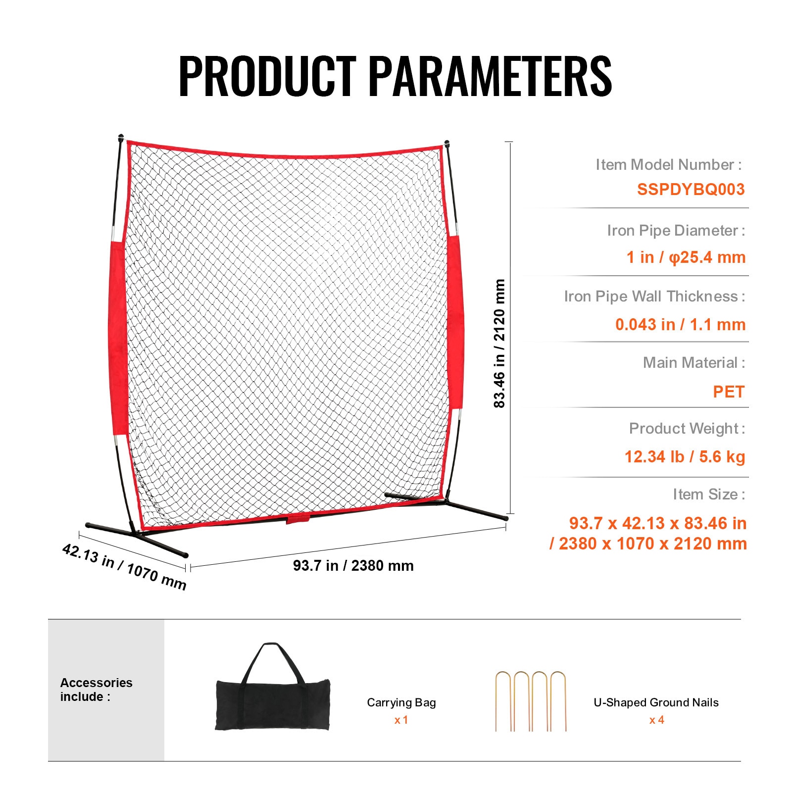 Barricade Backstop Net For Ball Sports Practice And Training_voghion.com